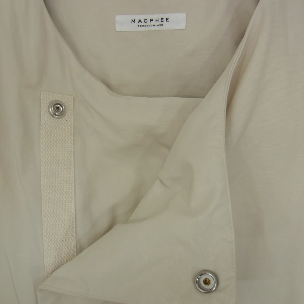 MACPHEE マカフィー ダウン ノーカラーコート オフホワイト系 36【中古】