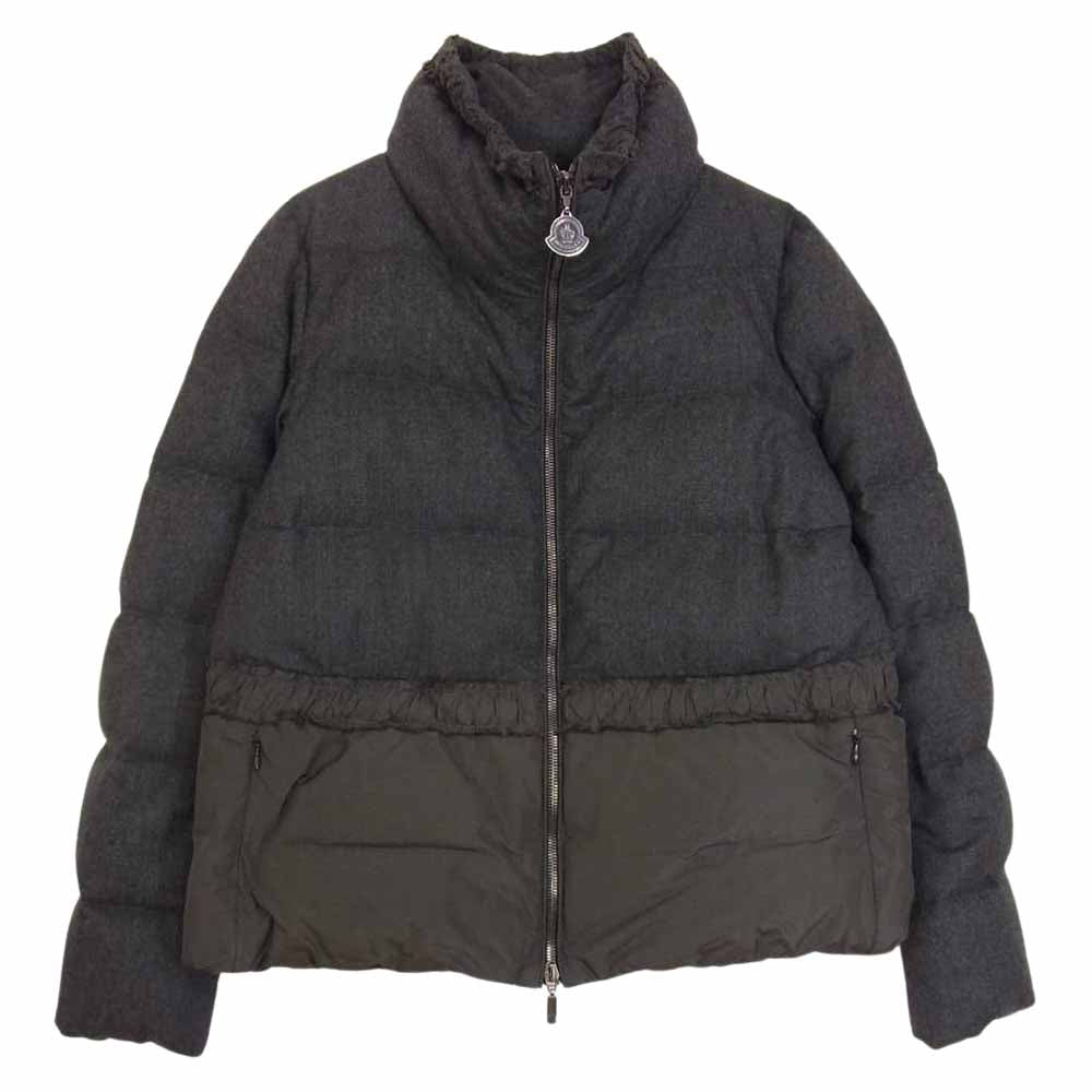 MONCLER モンクレール 国内正規品 320934592480 ARGENTEE アルジェンティ ウール 切替 ハイネック ダウンジャケット グレー系 O【中古】