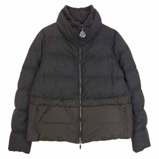 MONCLER モンクレール 国内正規品 320934592480 ARGENTEE アルジェンティ ウール 切替 ハイネック ダウンジャケット グレー系 O【中古】