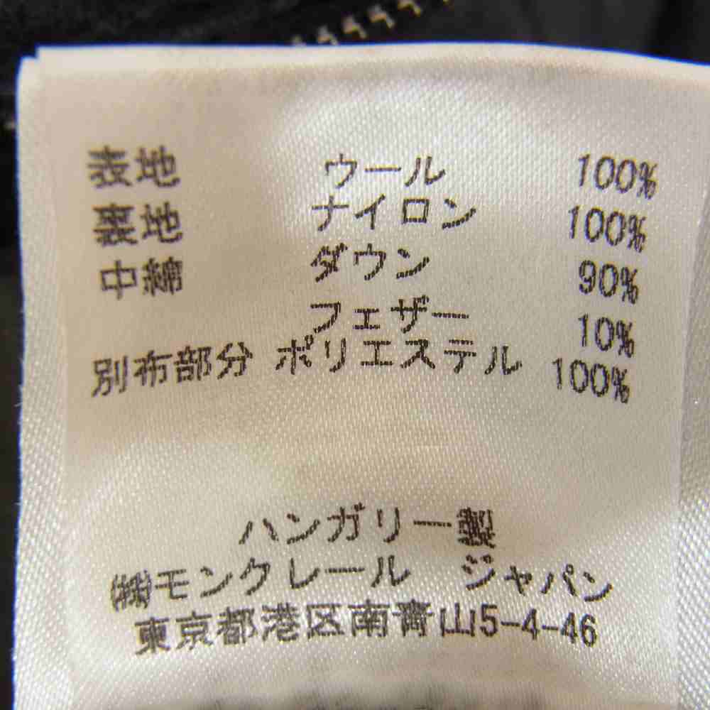 MONCLER モンクレール 国内正規品 320934592480 ARGENTEE アルジェンティ ウール 切替 ハイネック ダウンジャケット グレー系 O【中古】