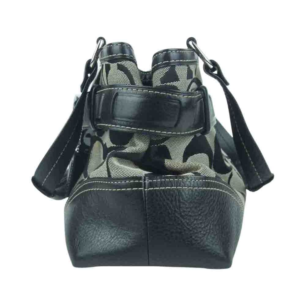 COACH コーチ 10262 シグネチャー ハンド バッグ ブラック系 グレー系【中古】