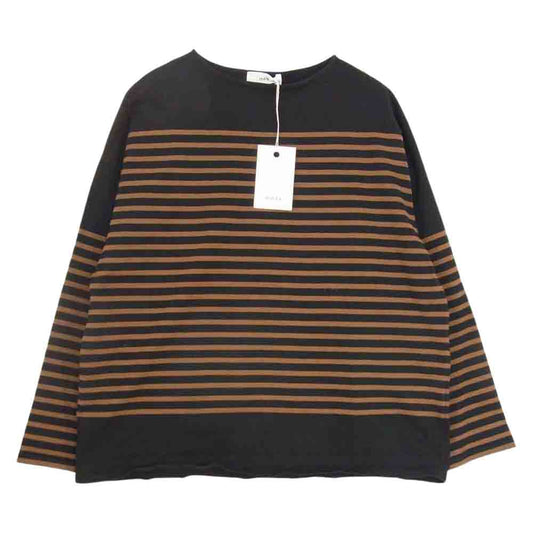 marka マーカ 22SS M22A-04CS01C BASQUE SHIRT ORGANIC COTTON PANEL BORDER オーガニックコットン ボーダー バスクシャツ カットソー ブラック系 1【中古】