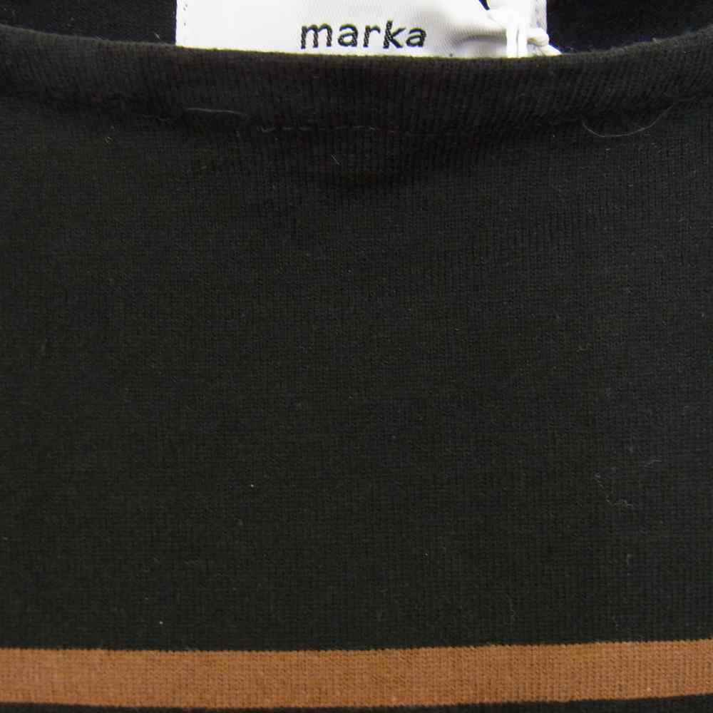 marka マーカ 22SS M22A-04CS01C BASQUE SHIRT ORGANIC COTTON PANEL BORDER オーガニックコットン ボーダー バスクシャツ カットソー ブラック系 1【中古】