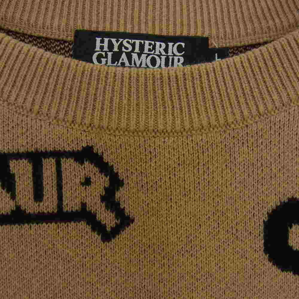 HYSTERIC GLAMOUR ヒステリックグラマー 02173NS07 METAL 総柄 ジャカード プルオーバー ニット ブラウン系 L【中古】