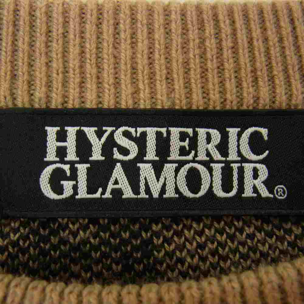 HYSTERIC GLAMOUR ヒステリックグラマー 02173NS07 METAL 総柄 ジャカード プルオーバー ニット ブラウン系 L【中古】