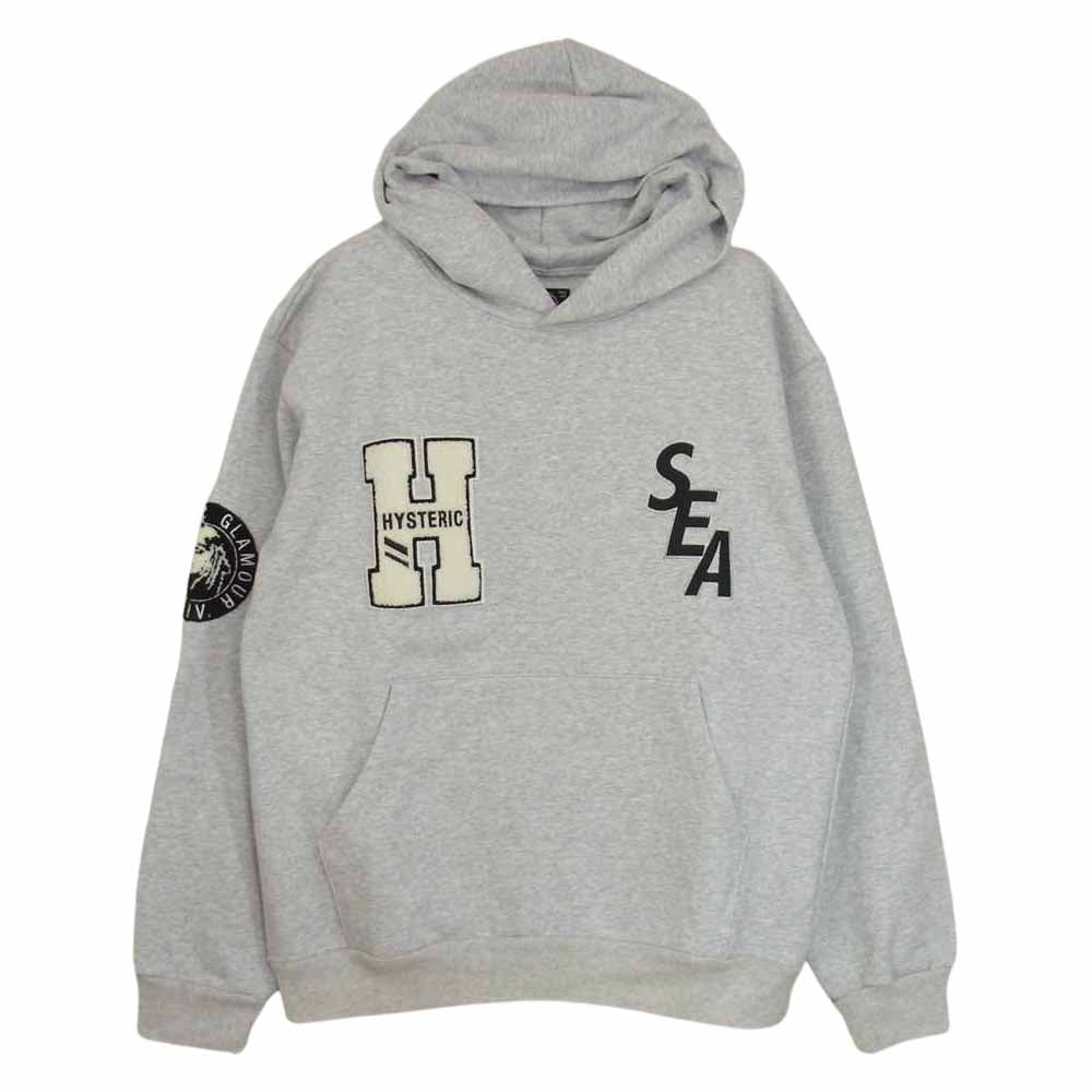 HYSTERIC GLAMOUR ヒステリックグラマー WIND AND SEA ウィンダンシー WDS-HYS-3-06 21AW WDS HOODIE プルオーバー パーカー グレー系 L【極上美品】【中古】