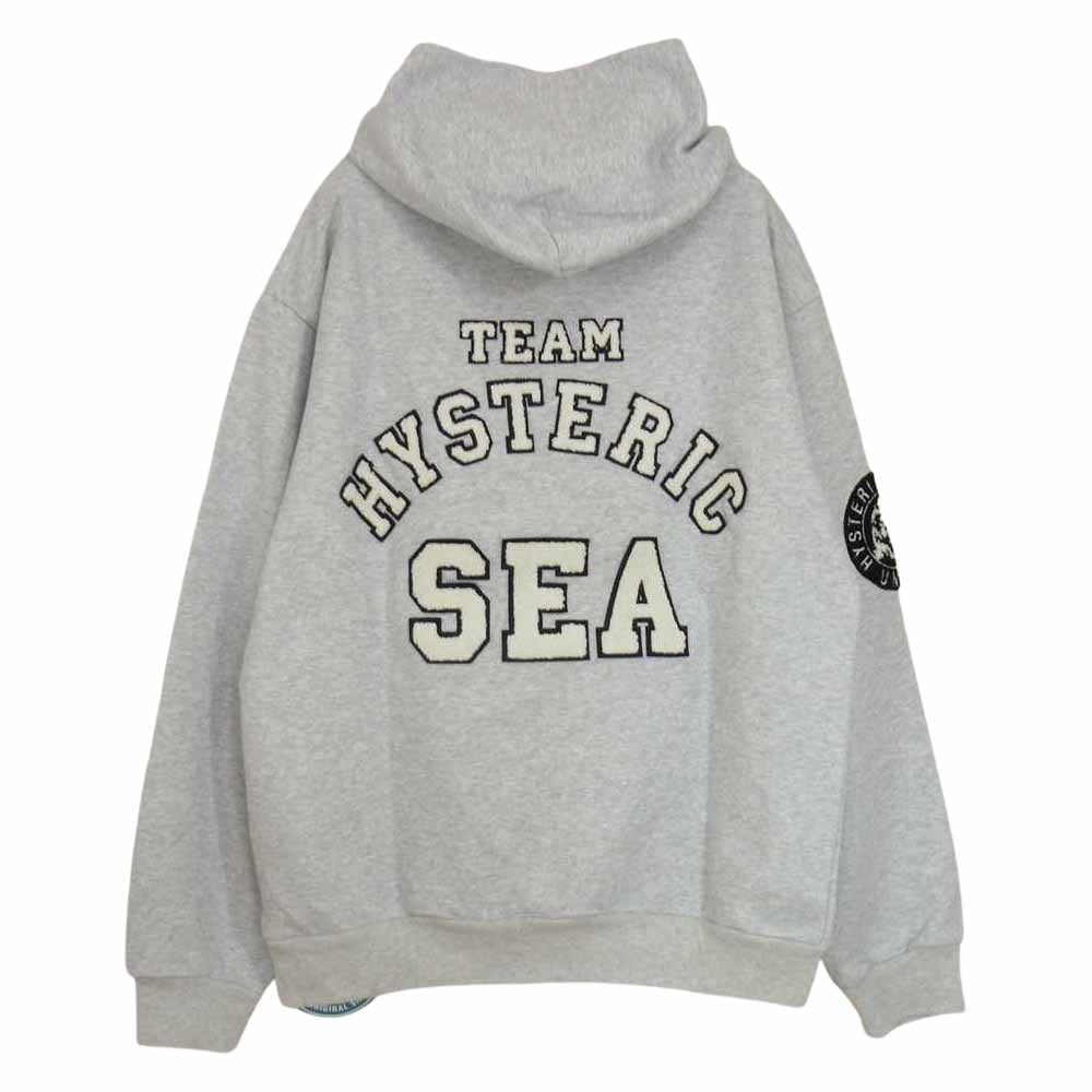 HYSTERIC GLAMOUR ヒステリックグラマー WIND AND SEA ウィンダンシー WDS-HYS-3-06 21AW WDS HOODIE プルオーバー パーカー グレー系 L【極上美品】【中古】