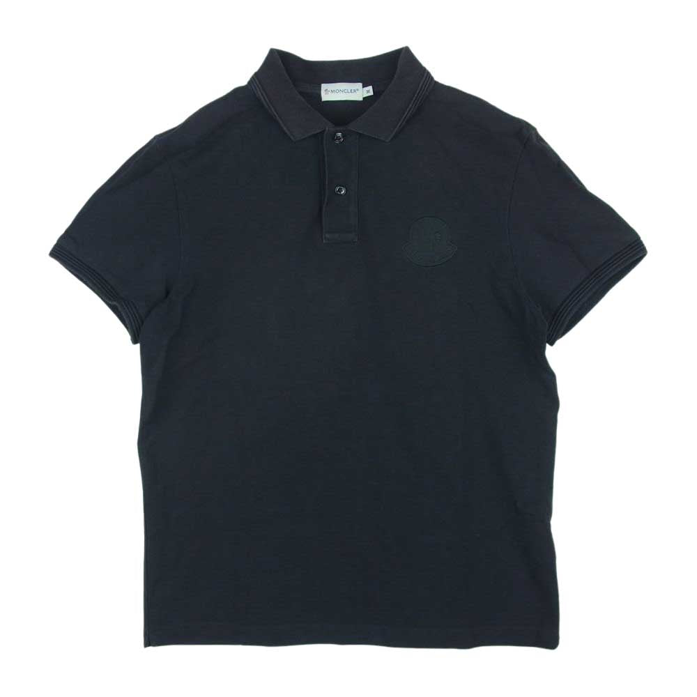 MONCLER モンクレール 84093 ワッペン 半袖 ポロシャツ コットン 中国製 ブラック系 M【中古】