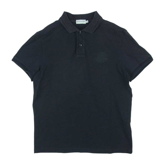 MONCLER モンクレール 84093 ワッペン 半袖 ポロシャツ コットン 中国製 ブラック系 M【中古】