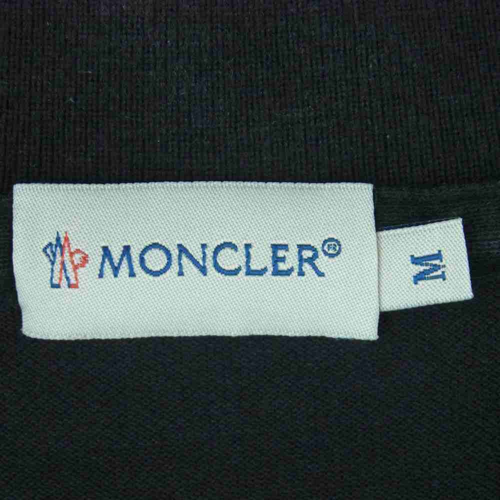MONCLER モンクレール 84093 ワッペン 半袖 ポロシャツ コットン 中国製 ブラック系 M【中古】