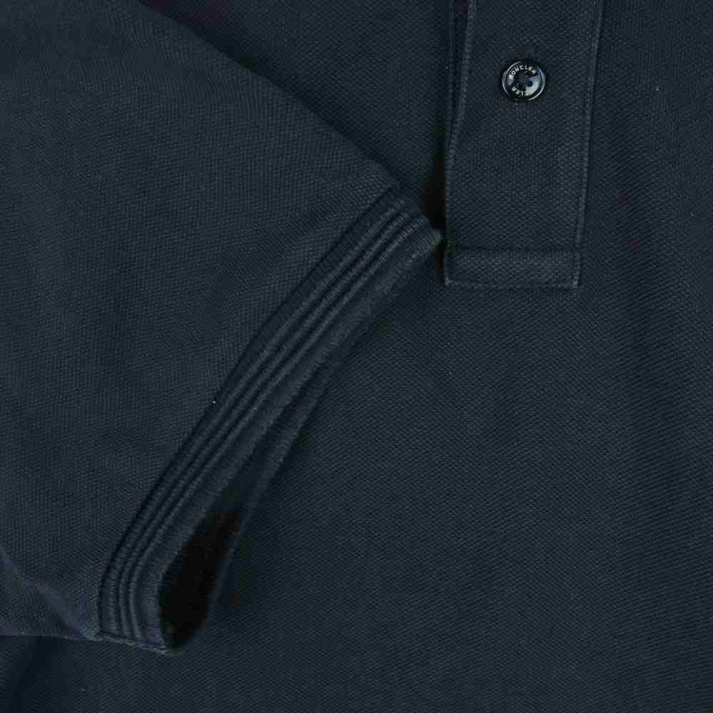 MONCLER モンクレール 84093 ワッペン 半袖 ポロシャツ コットン 中国製 ブラック系 M【中古】