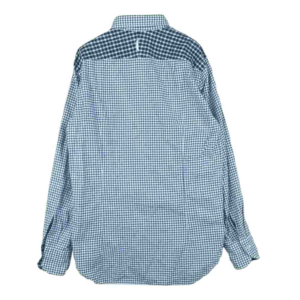 JUNYA WATANABE COMME des GARCONS MAN ジュンヤワタナベコムデギャルソンマン WH-B026 ギンガム チェック 切替 長袖 シャツ ブルー系 ホワイト系 S【中古】