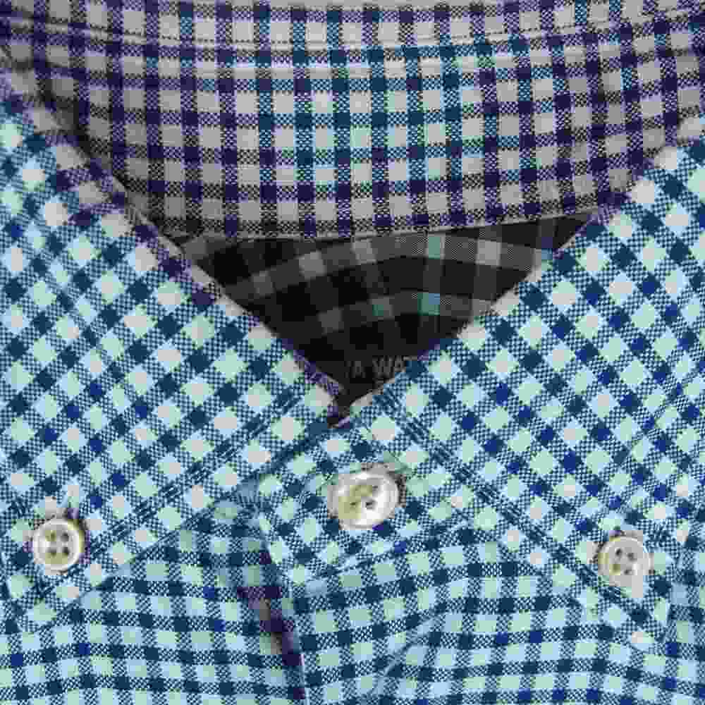 JUNYA WATANABE COMME des GARCONS MAN ジュンヤワタナベコムデギャルソンマン WH-B026 ギンガム チェック 切替 長袖 シャツ ブルー系 ホワイト系 S【中古】