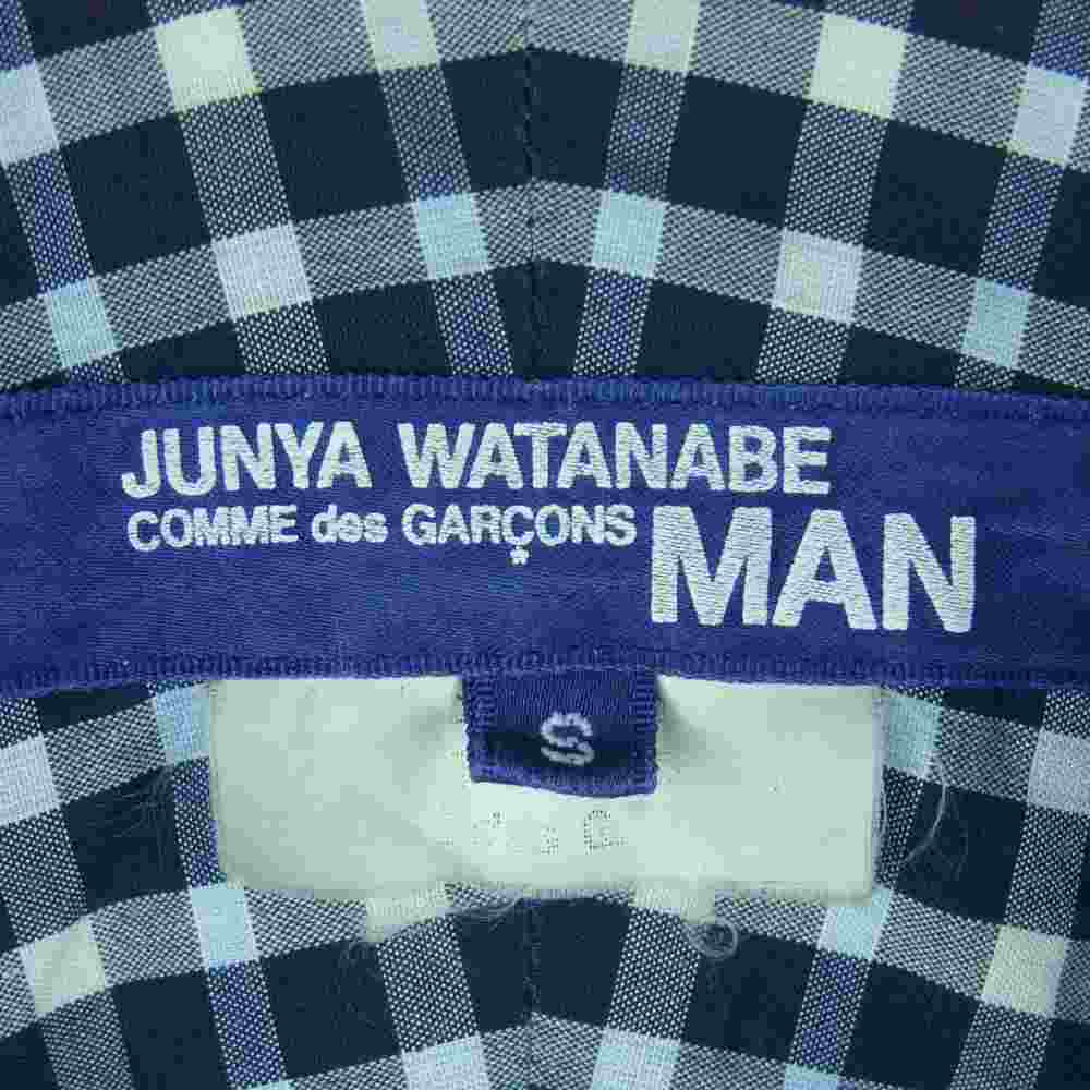 JUNYA WATANABE COMME des GARCONS MAN ジュンヤワタナベコムデギャルソンマン WH-B026 ギンガム チェック 切替 長袖 シャツ ブルー系 ホワイト系 S【中古】