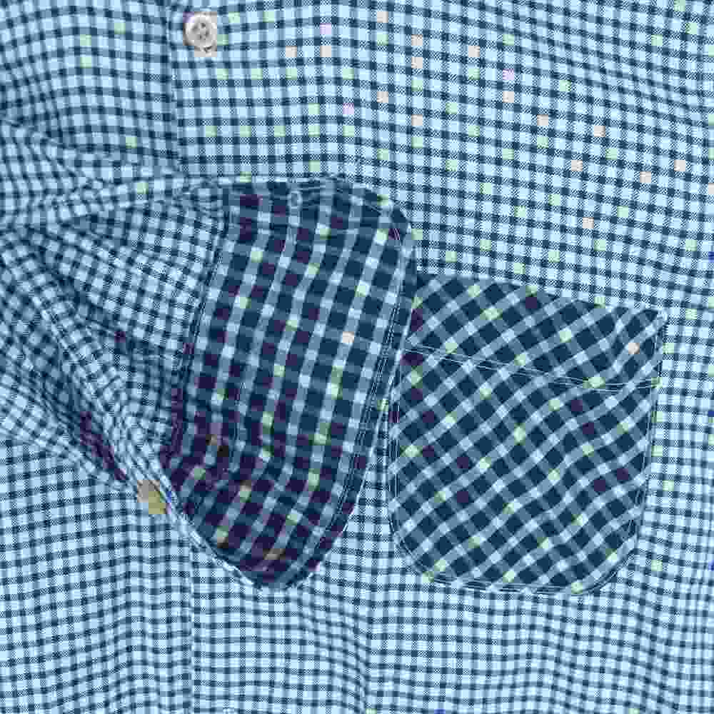 JUNYA WATANABE COMME des GARCONS MAN ジュンヤワタナベコムデギャルソンマン WH-B026 ギンガム チェック 切替 長袖 シャツ ブルー系 ホワイト系 S【中古】