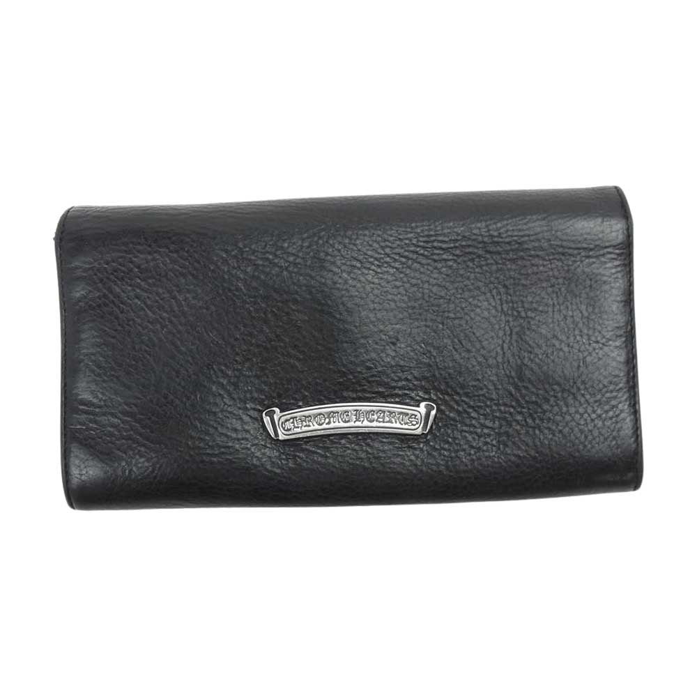 CHROME HEARTS クロムハーツ（原本有） JUDY ジュディ クロスボタン レザー ウォレット 財布 ブラック系【中古】