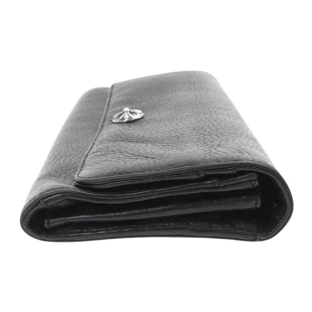 CHROME HEARTS クロムハーツ（原本有） JUDY ジュディ クロスボタン レザー ウォレット 財布 ブラック系【中古】