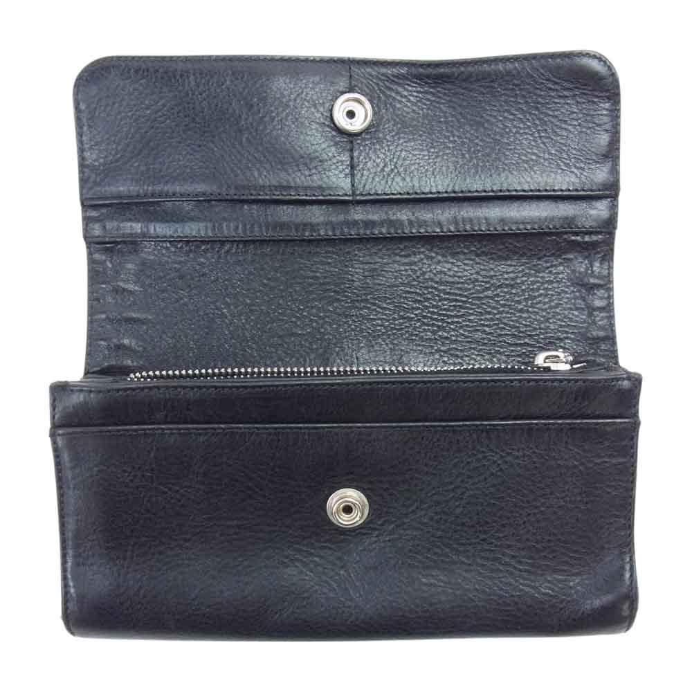 CHROME HEARTS クロムハーツ（原本有） JUDY ジュディ クロスボタン レザー ウォレット 財布 ブラック系【中古】