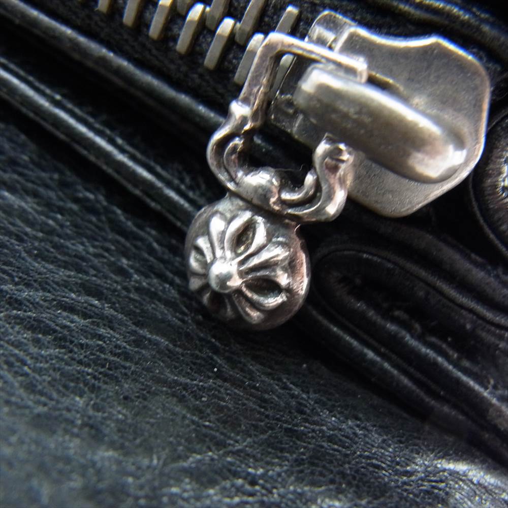 CHROME HEARTS クロムハーツ（原本有） JUDY ジュディ クロスボタン レザー ウォレット 財布 ブラック系【中古】