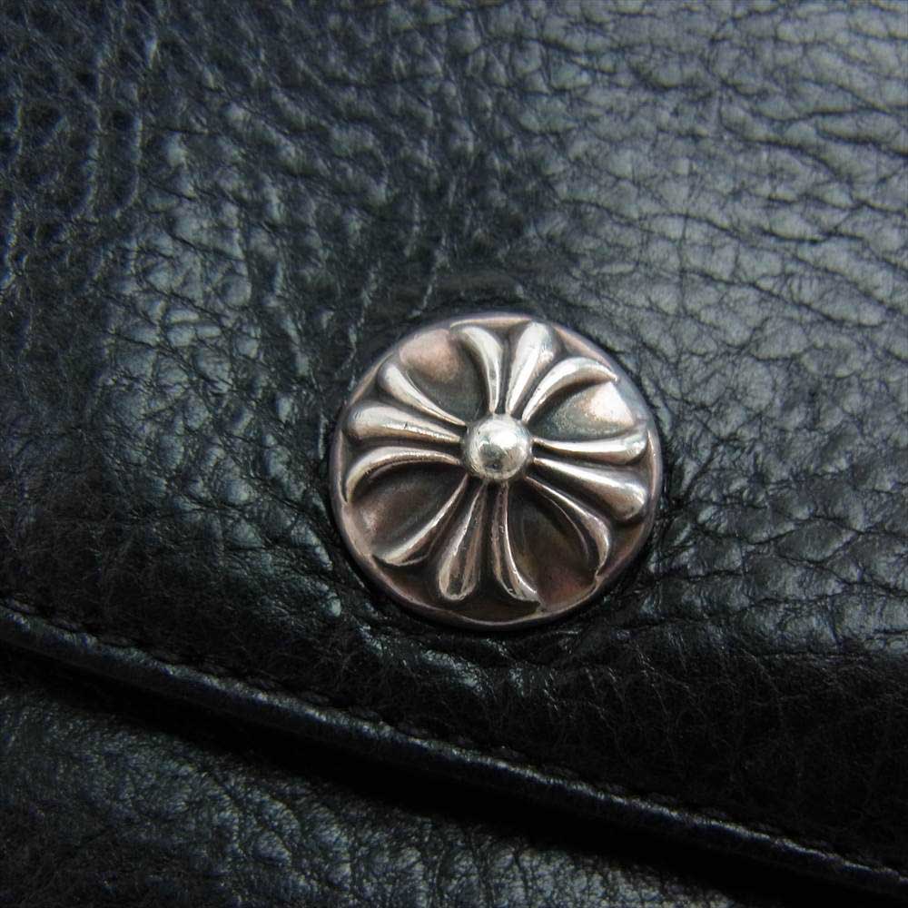 CHROME HEARTS クロムハーツ（原本有） JUDY ジュディ クロスボタン レザー ウォレット 財布 ブラック系【中古】