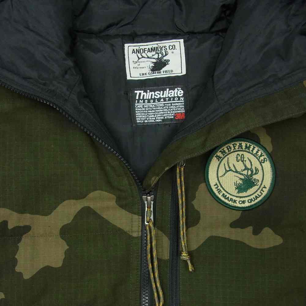 アンドファミリー JK1911583-CRD 迷彩 ミリタリー 中綿 ジャケット 日本製 カーキ系 S【中古】