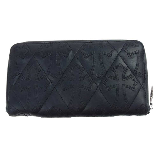 CHROME HEARTS クロムハーツ（原本無） REC F ZIP QUILTED セメタリークロス キルティング ウォレット ブラック系【中古】