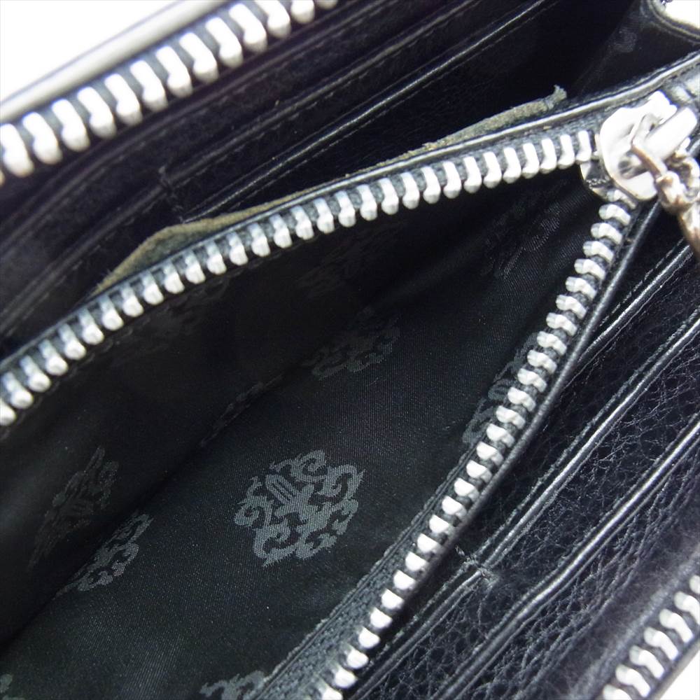 CHROME HEARTS クロムハーツ（原本無） REC F ZIP QUILTED セメタリークロス キルティング ウォレット ブラック系【中古】