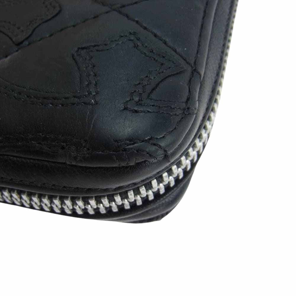 CHROME HEARTS クロムハーツ（原本無） REC F ZIP QUILTED セメタリークロス キルティング ウォレット ブラック系【中古】