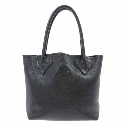 CHROME HEARTS クロムハーツ（原本無） FS TOTE クロスパッチ レザー トートバッグ ブラック系【中古】