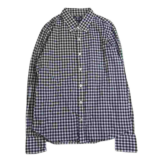 TMT ティーエムティー TSH-S1212 HANDMADE CHECK SHIRT ハンドメイド チェック 長袖 シャツ ブラック ホワイト ブラック系 L【中古】