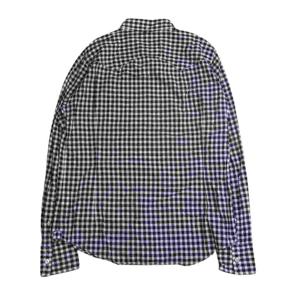 TMT ティーエムティー TSH-S1212 HANDMADE CHECK SHIRT ハンドメイド チェック 長袖 シャツ ブラック ホワイト ブラック系 L【中古】