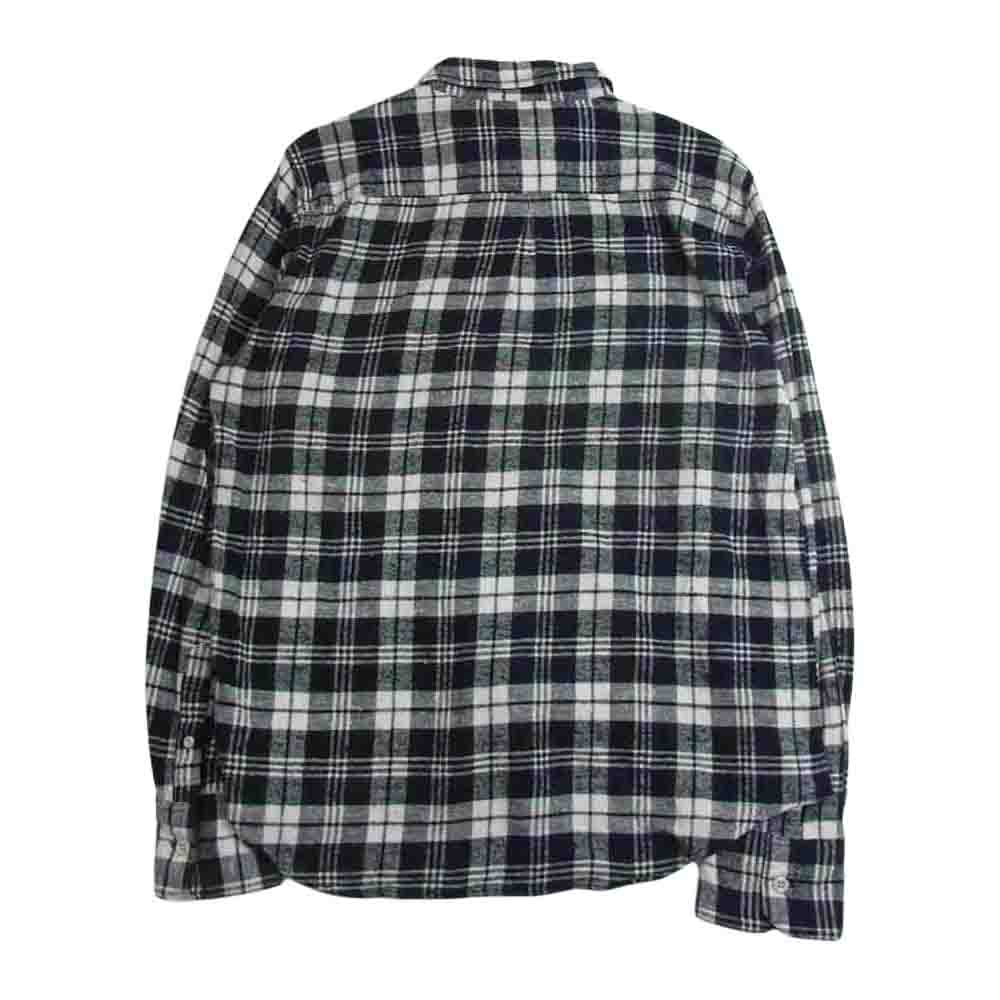 TMT ティーエムティー TSH-S1620 FLANNEL CHECK SHIRT フランネル チェック ダブルポケット 長袖 シャツ ブラック ホワイト ブラック系 L【中古】