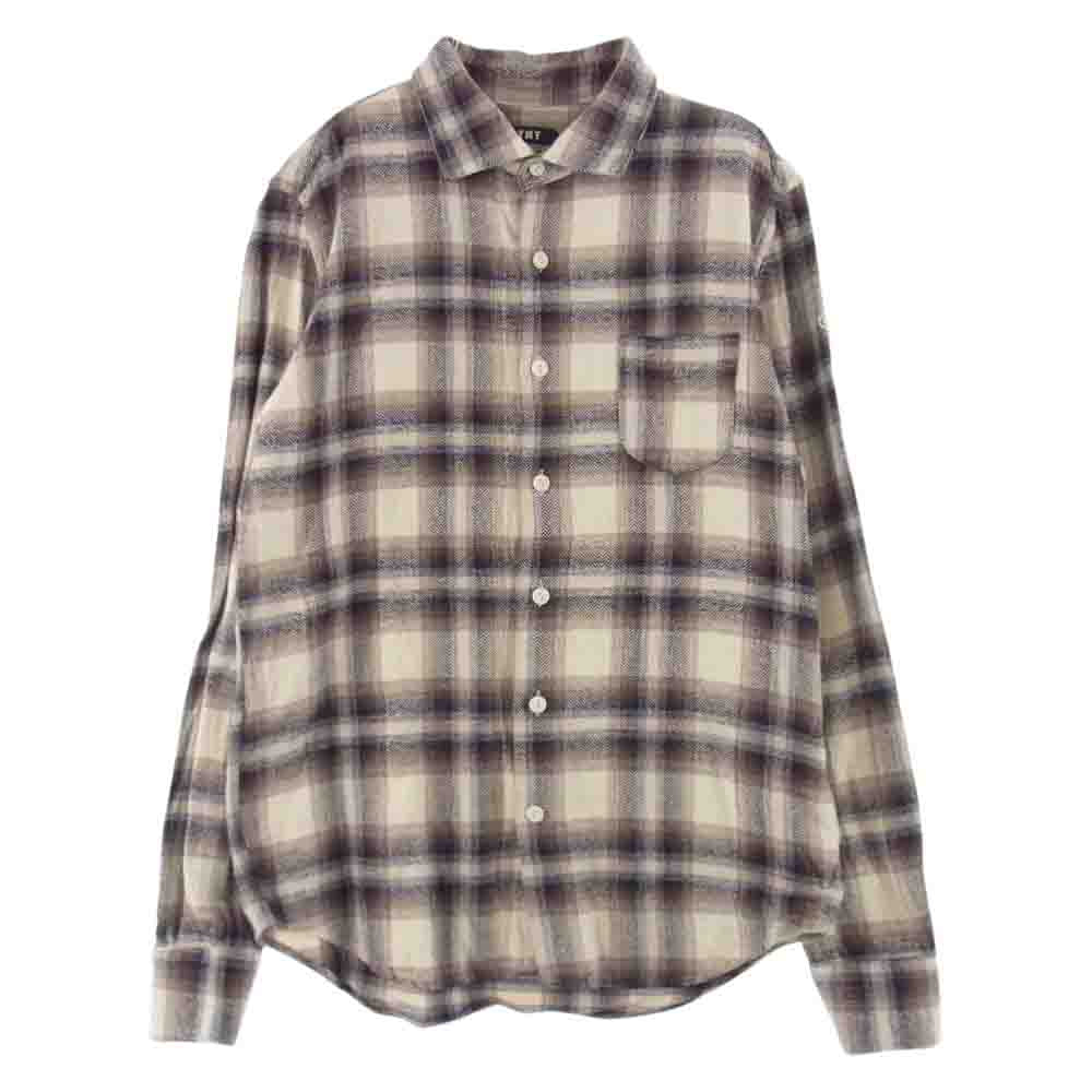 TMT ティーエムティー TSH-F2004 HERRING BONE OMBRE PLAID SHIRTS ヘリンボーン オンブレ チェック 長袖 シャツ ブラウン ホワイト ブラウン系 L【中古】