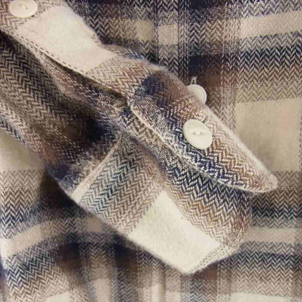TMT ティーエムティー TSH-F2004 HERRING BONE OMBRE PLAID SHIRTS ヘリンボーン オンブレ チェック 長袖 シャツ ブラウン ホワイト ブラウン系 L【中古】