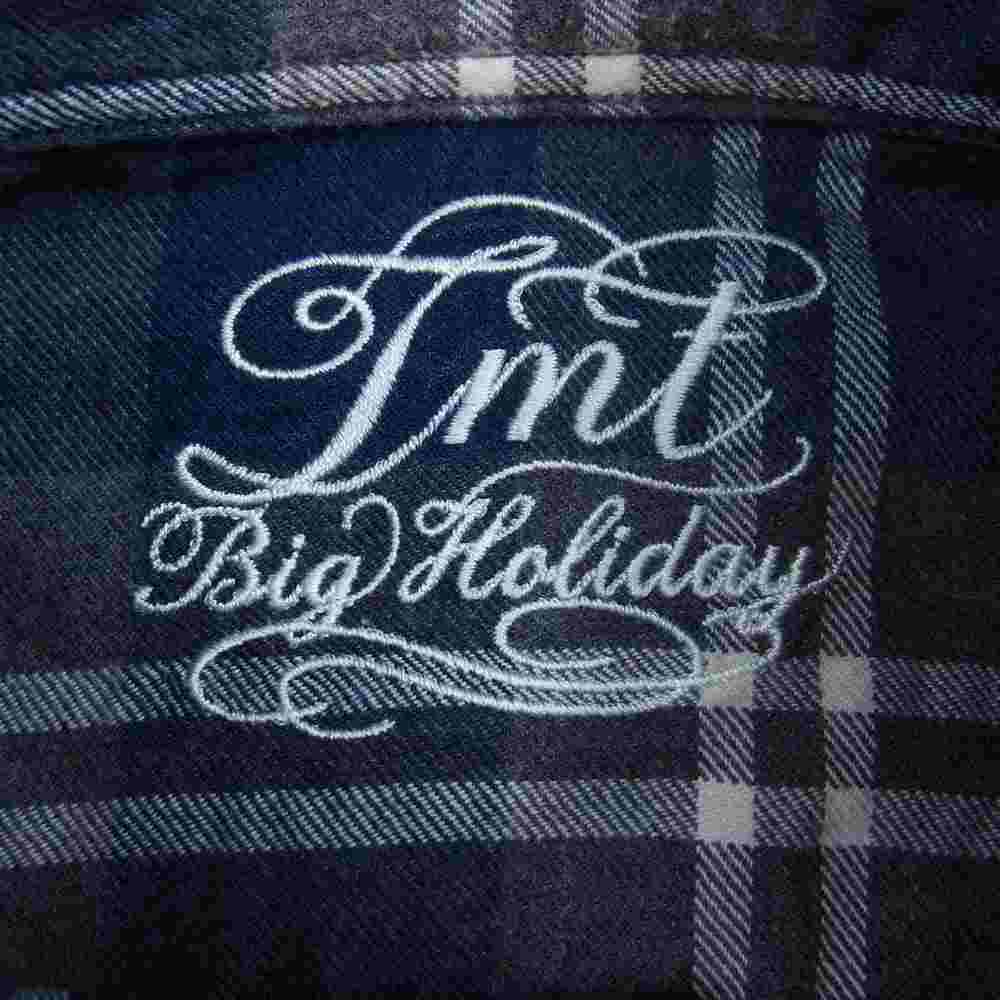 TMT ティーエムティー TSH-F14SP61 FLANNEL CHECK SHIRT フランネル チェック ウエスタン 長袖 シャツ ネイビー グレー グレー系 ネイビー系 L【中古】