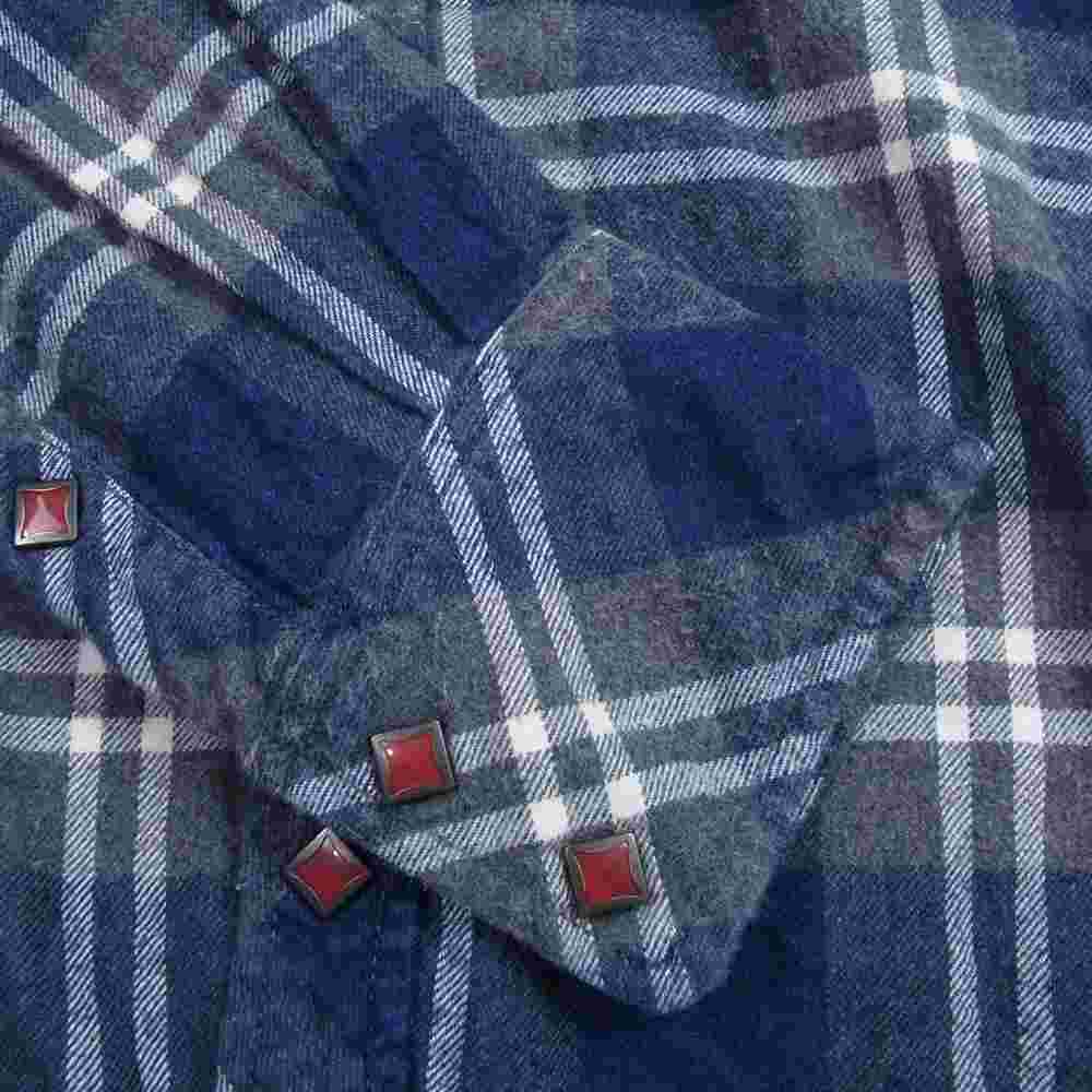 TMT ティーエムティー TSH-F14SP61 FLANNEL CHECK SHIRT フランネル チェック ウエスタン 長袖 シャツ ネイビー グレー グレー系 ネイビー系 L【中古】