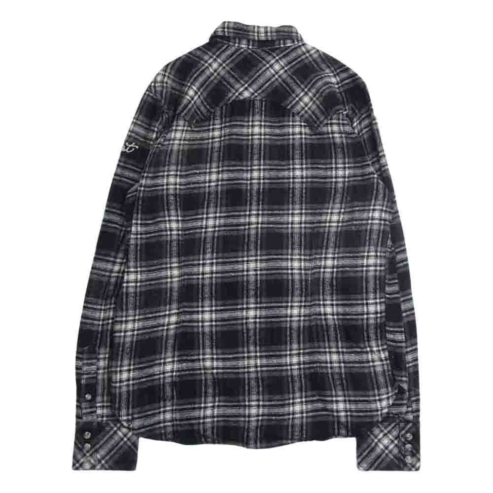 TMT ティーエムティー TSH-F1202 VINTAGE CHECK SHIRT ヴィンテージ 加工 ウエスタン チェック シャツ ブラック ホワイト ブラック系 M【中古】