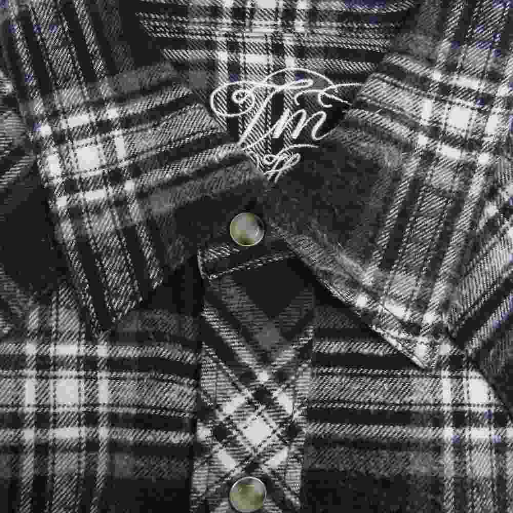 TMT ティーエムティー TSH-F1202 VINTAGE CHECK SHIRT ヴィンテージ 加工 ウエスタン チェック シャツ ブラック ホワイト ブラック系 M【中古】