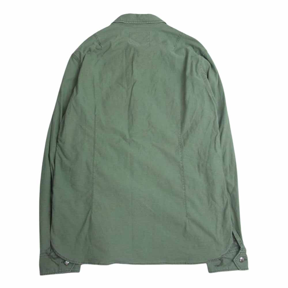 TMT ティーエムティー TSH-F1807 MILITARY SHIRTS ミリタリー コンチョ ボタン 長袖 シャツ ジャケット カーキ系 L【中古】