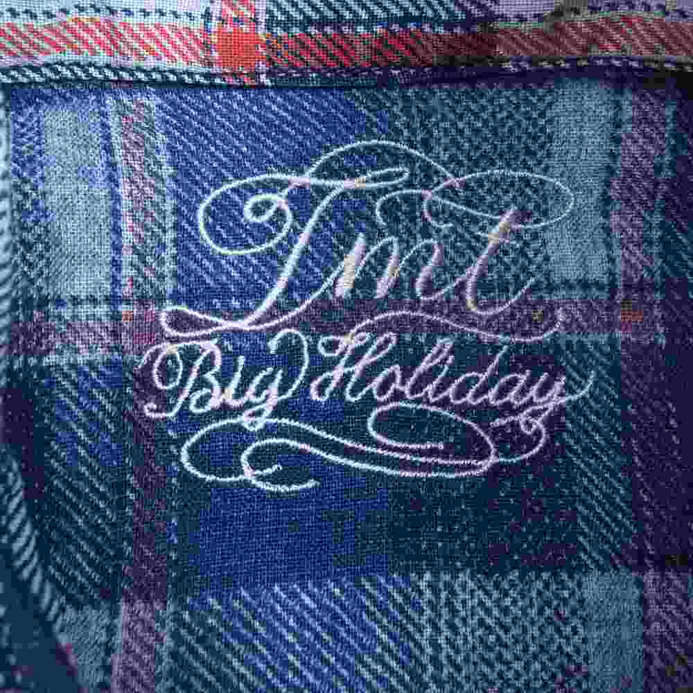 TMT ティーエムティー TSH-S1706 ORIGINAL INDIGO CHECK SHIRTS オリジナル インディゴ チェック 長袖 シャツ ネイビー ホワイト レッド ネイビー系 L【中古】