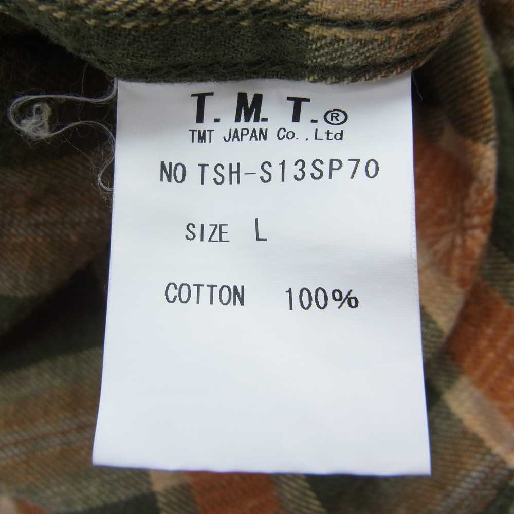 TMT ティーエムティー TSH-S13SP70 FLANNEL CHECK SHIRT フランネル ウエスタン チェック 長袖 シャツ オレンジ カーキ カーキ系 L【中古】