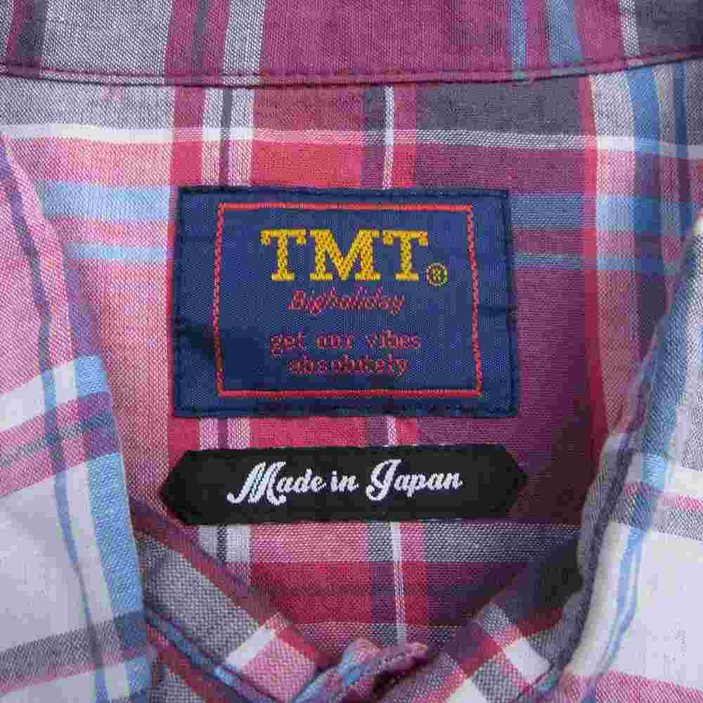 TMT ティーエムティー TSH-S2003 VINTAGE WASH MADRAS CHECK SHIRTS ヴィンテージ ウォッシュ マドラス チェック 長袖 シャツ ピンク ホワイト ピンク系 L【中古】