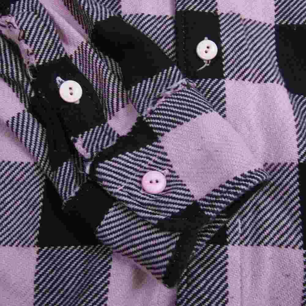 TMT ティーエムティー TSH-F2105 Buffalo PLAID FRINGE SHIRTS バッファロー プレイド フランネル 長袖 シャツ ピンク ブラック ブラック系 L【中古】