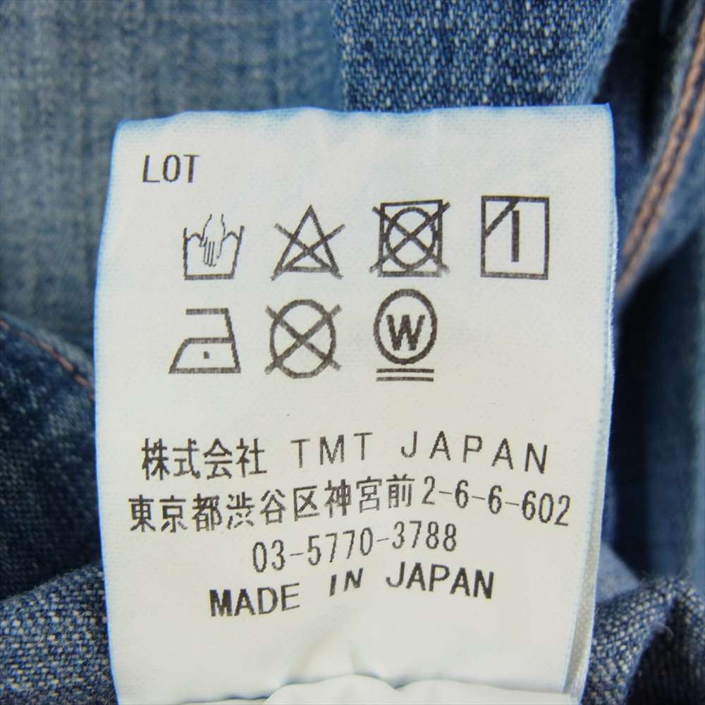 TMT ティーエムティー TSH-F2101 7.25oz DENIM RODEO SHIRTS デニム ロデオ イーグル フェザー 刺繍 長袖 シャツ インディゴブルー系 L【中古】