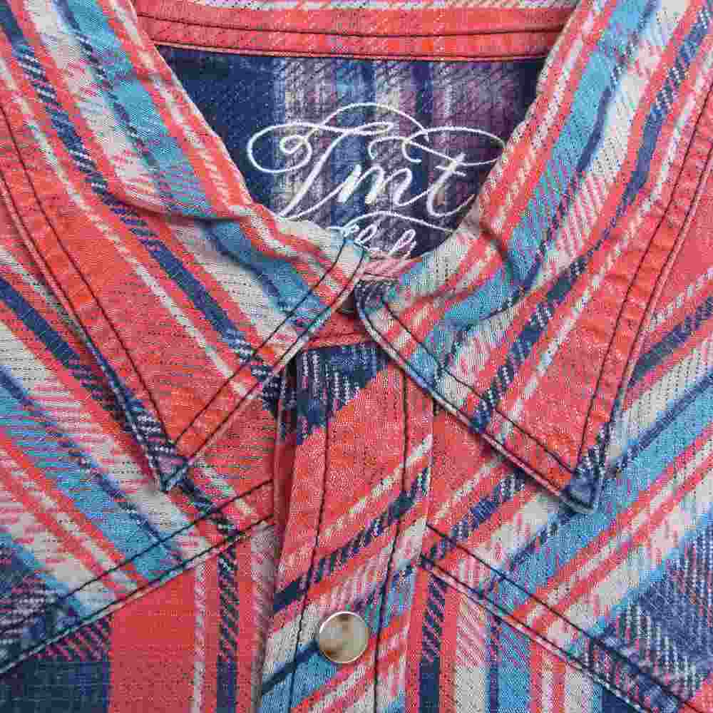 TMT TSH S1605 INDIGO CHECK CASTRO SHIRT tmt-tsh-s1605-indigo-check-castro-shirt
