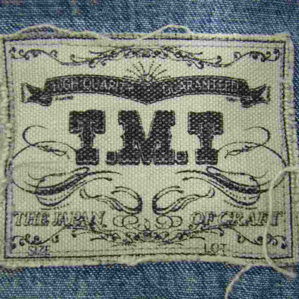 TMT ティーエムティー SELVAGE WESTERN DENIM SHIRTS セルビッチ ウエスタン コンチョボタン 長袖 デニム シャツ インディゴブルー系 L【中古】