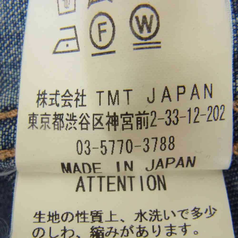 TMT ティーエムティー SELVAGE WESTERN DENIM SHIRTS セルビッチ ウエスタン コンチョボタン 長袖 デニム シャツ インディゴブルー系 L【中古】