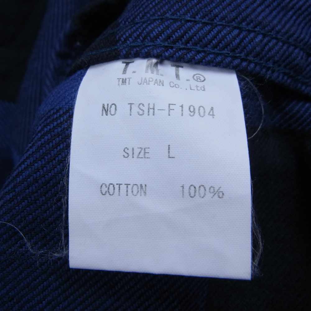 TMT ティーエムティー TSH-F1904 PIECE DYED BUFFALO CHECK SHIRTS バッファロー チェック 長袖 シャツ ブルー ブラック ブラック系 ブルー系 L【中古】