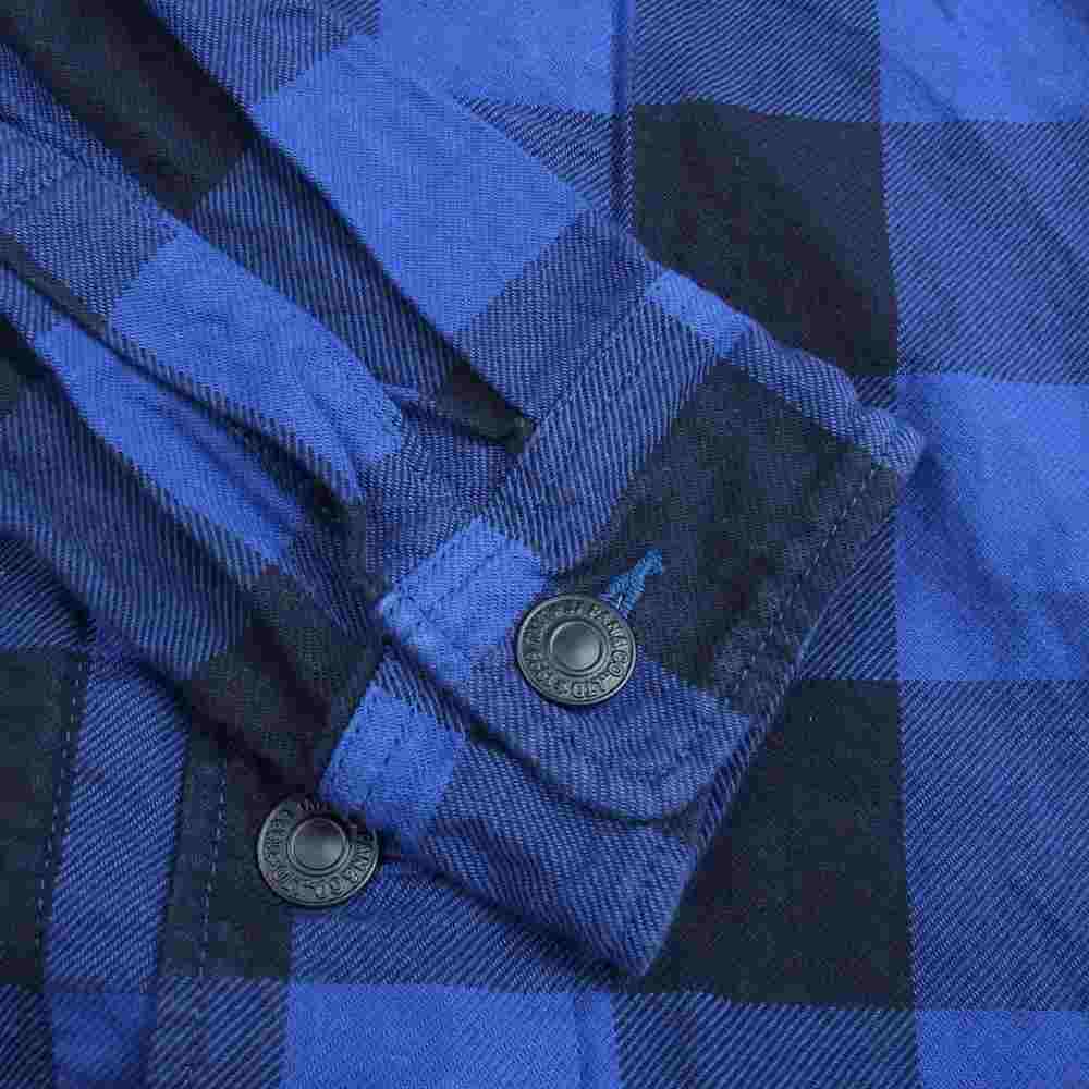 TMT ティーエムティー TSH-F1904 PIECE DYED BUFFALO CHECK SHIRTS バッファロー チェック 長袖 シャツ ブルー ブラック ブラック系 ブルー系 L【中古】