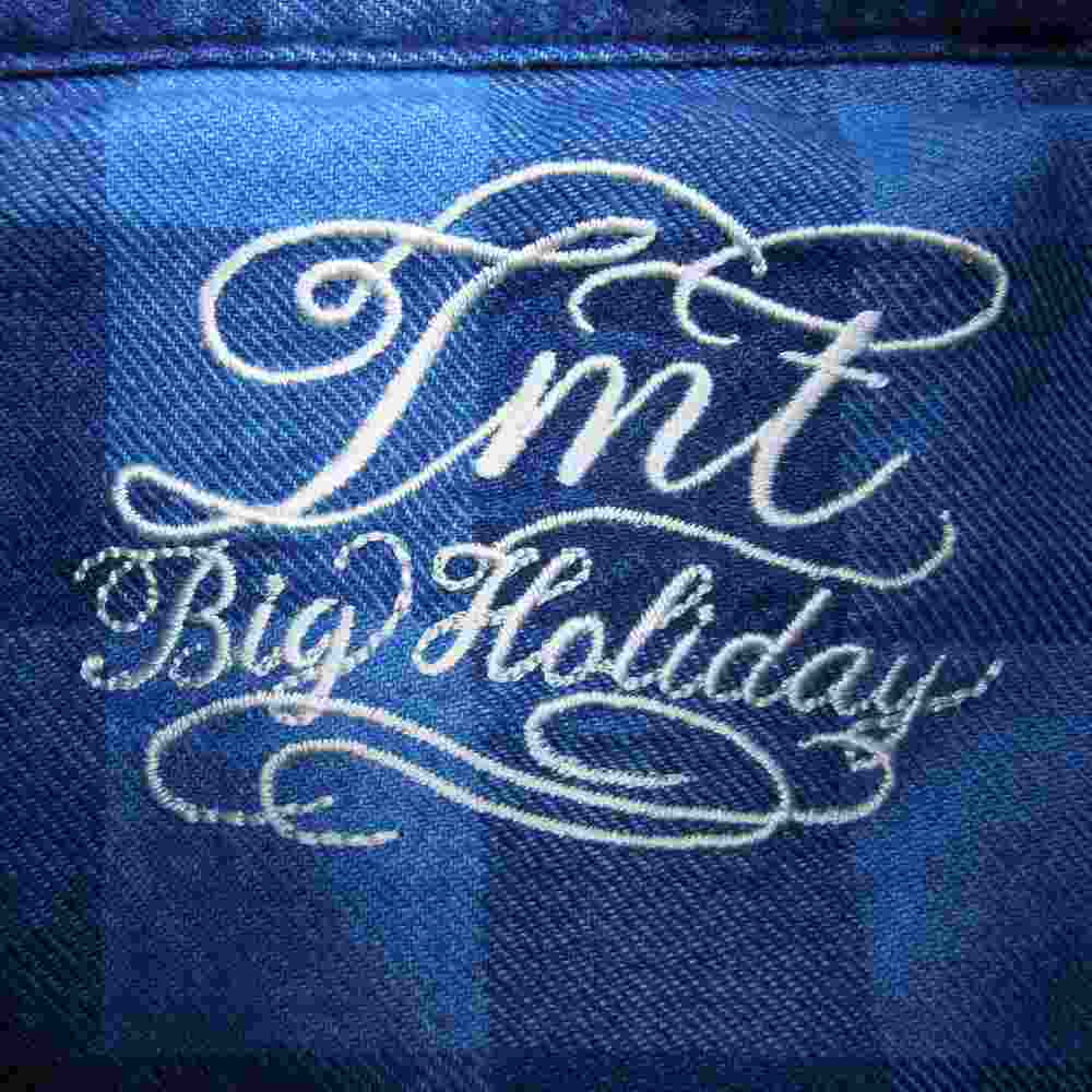 TMT ティーエムティー TSH-S19SP02 REVIVAL INDIGO FLANNEL CHECK SHIRTS インディゴ フランネル チェック 長袖 シャツ ブルー ネイビー インディゴブルー系 L【中古】